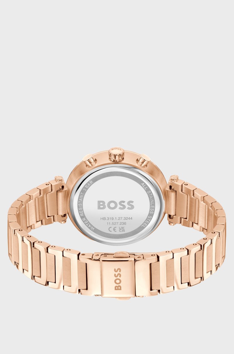 Hugo Boss Reloj dorado con caja con pasadores en T Libre de impuestos