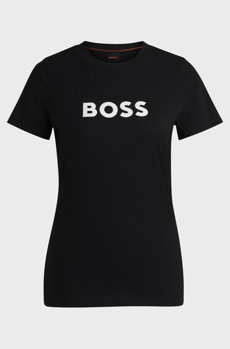 Hugo Boss Camiseta de punto de algodón con logo en contraste Descuentos del mes