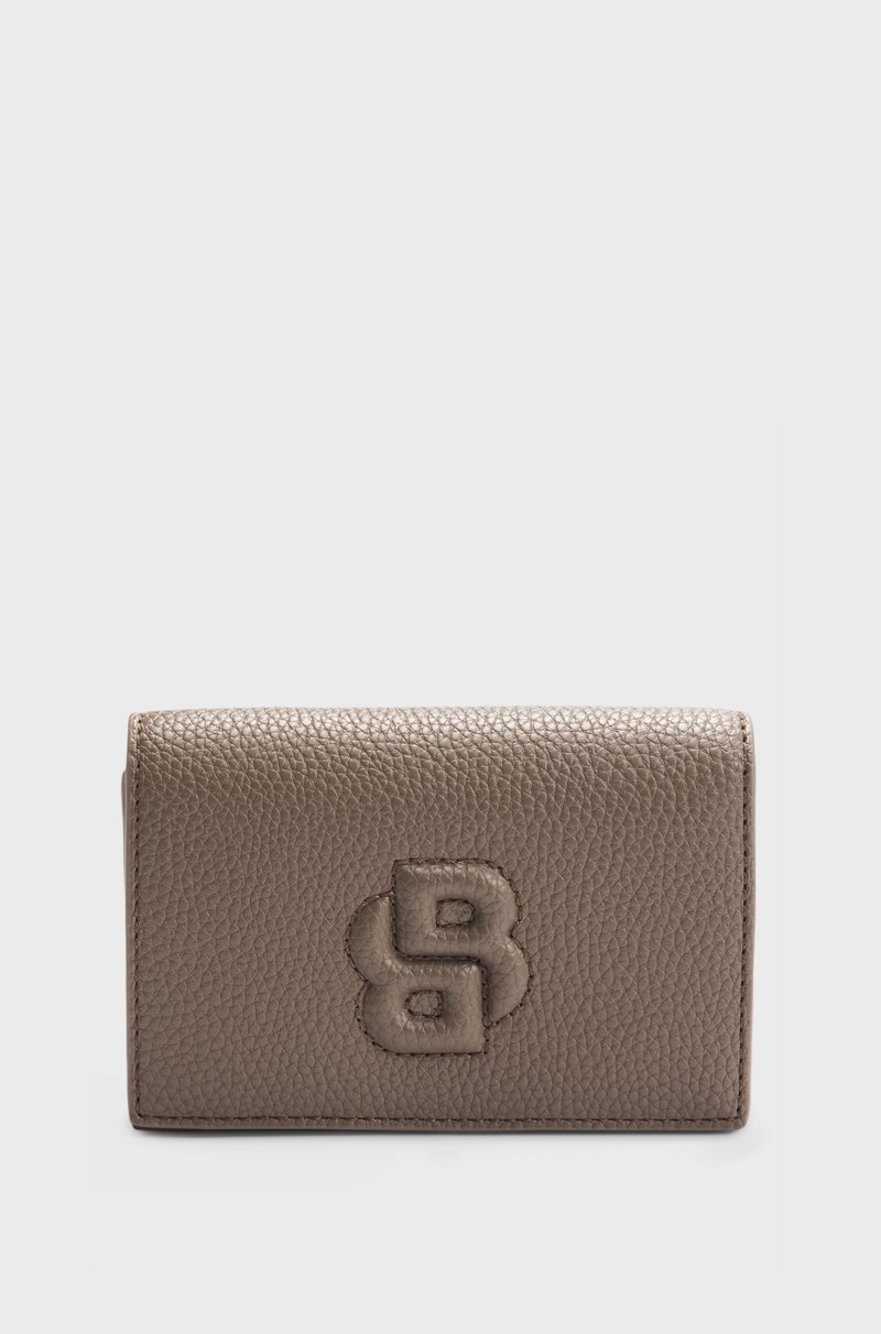 Hugo Boss Cartera pequeña granulada con monograma Double B