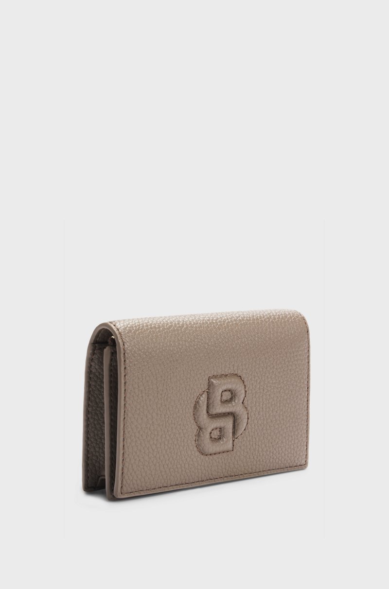 Hugo Boss Cartera pequeña granulada con monograma Double B Última moda