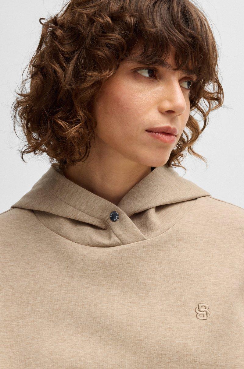 Hugo Boss Sudadera con capucha de algodón con monograma Double B Descuento por venta flash
