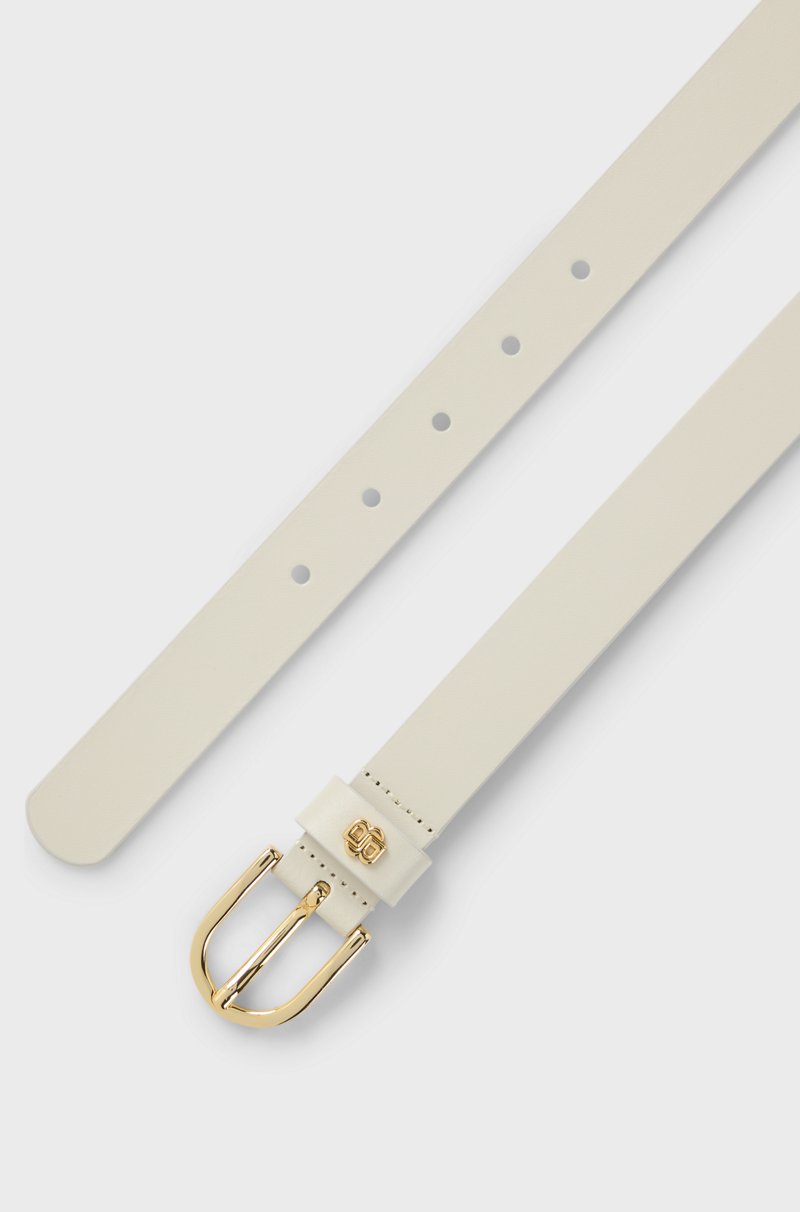 Hugo Boss Cinturón de piel con colgante de monograma Double B Grandes ahorros