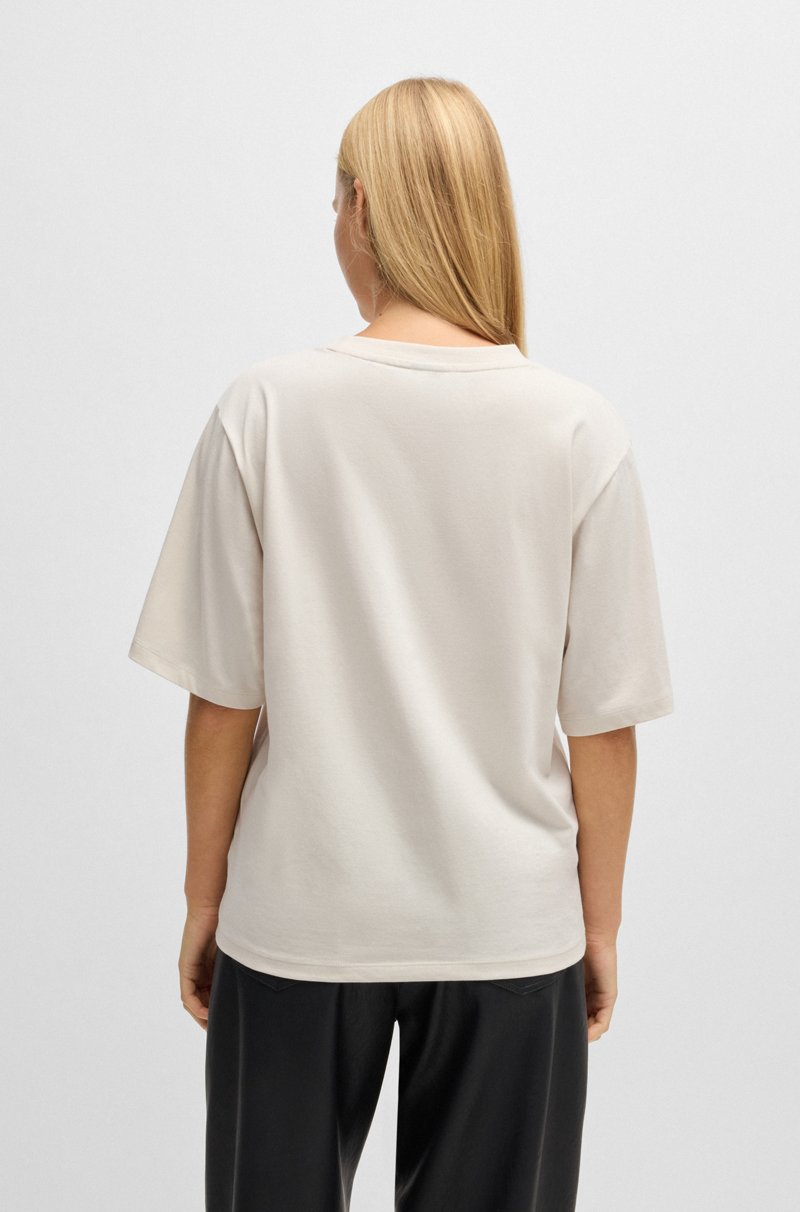 Hugo Boss Camiseta en punto de algodón con logo estampado Rebajas de fin de temporada