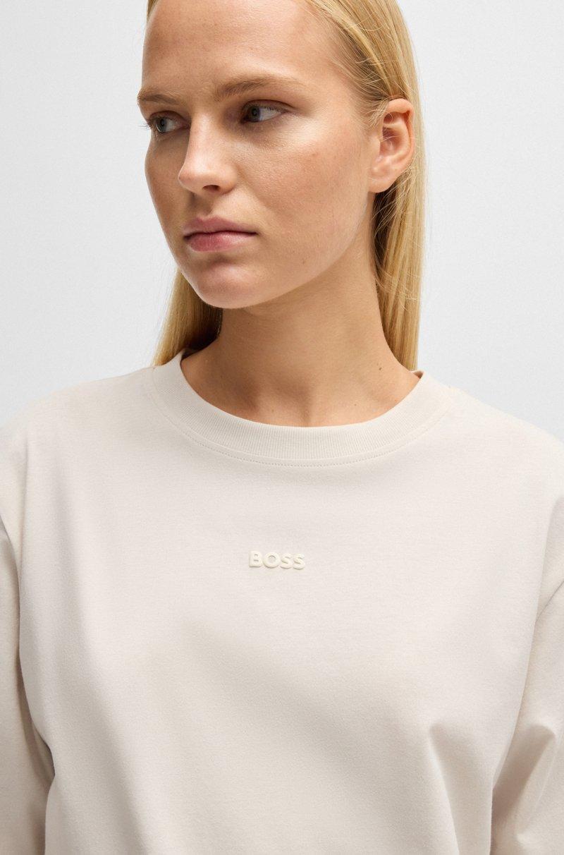 Hugo Boss Camiseta en punto de algodón con logo estampado Rebajas de fin de temporada