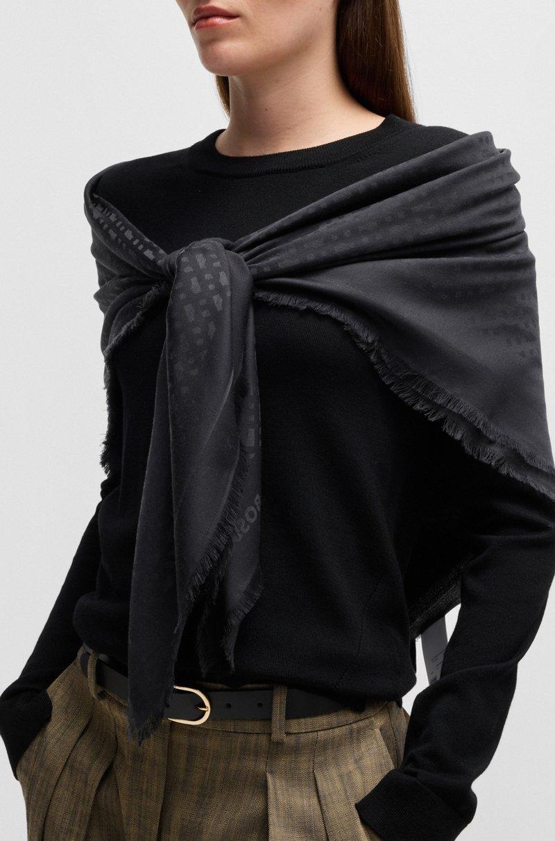 Hugo Boss Pañuelo con monogramas en jacquard de modal y lana Devoluciones gratuitas