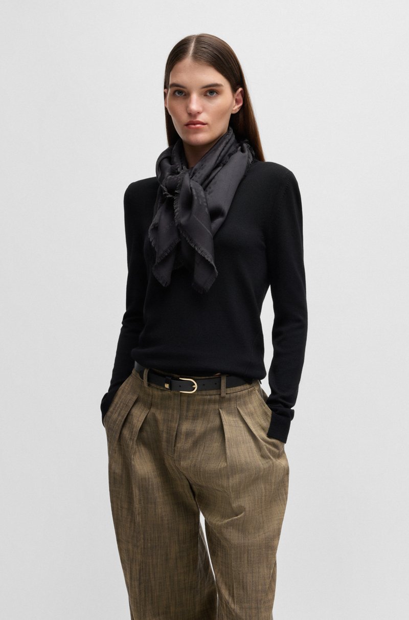 Hugo Boss Pañuelo con monogramas en jacquard de modal y lana Devoluciones gratuitas