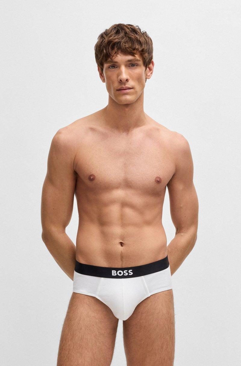 Hugo Boss Paquete de tres calzoncillos slip de algodón elástico con logo en la cintura Outlet online