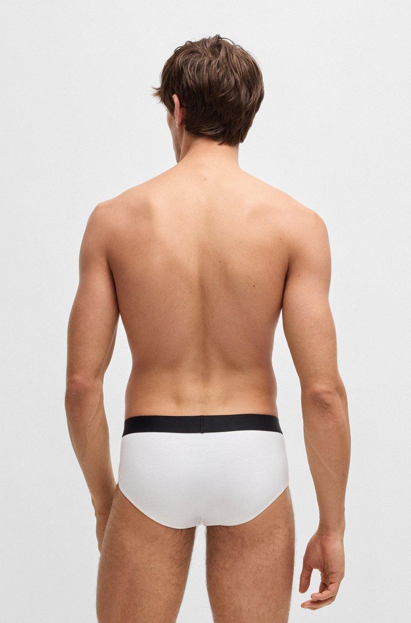 Hugo Boss Paquete de tres calzoncillos slip de algodón elástico con logo en la cintura Outlet online
