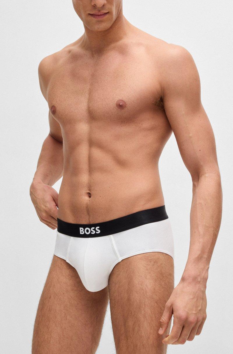 Hugo Boss Paquete de tres calzoncillos slip de algodón elástico con logo en la cintura Outlet online