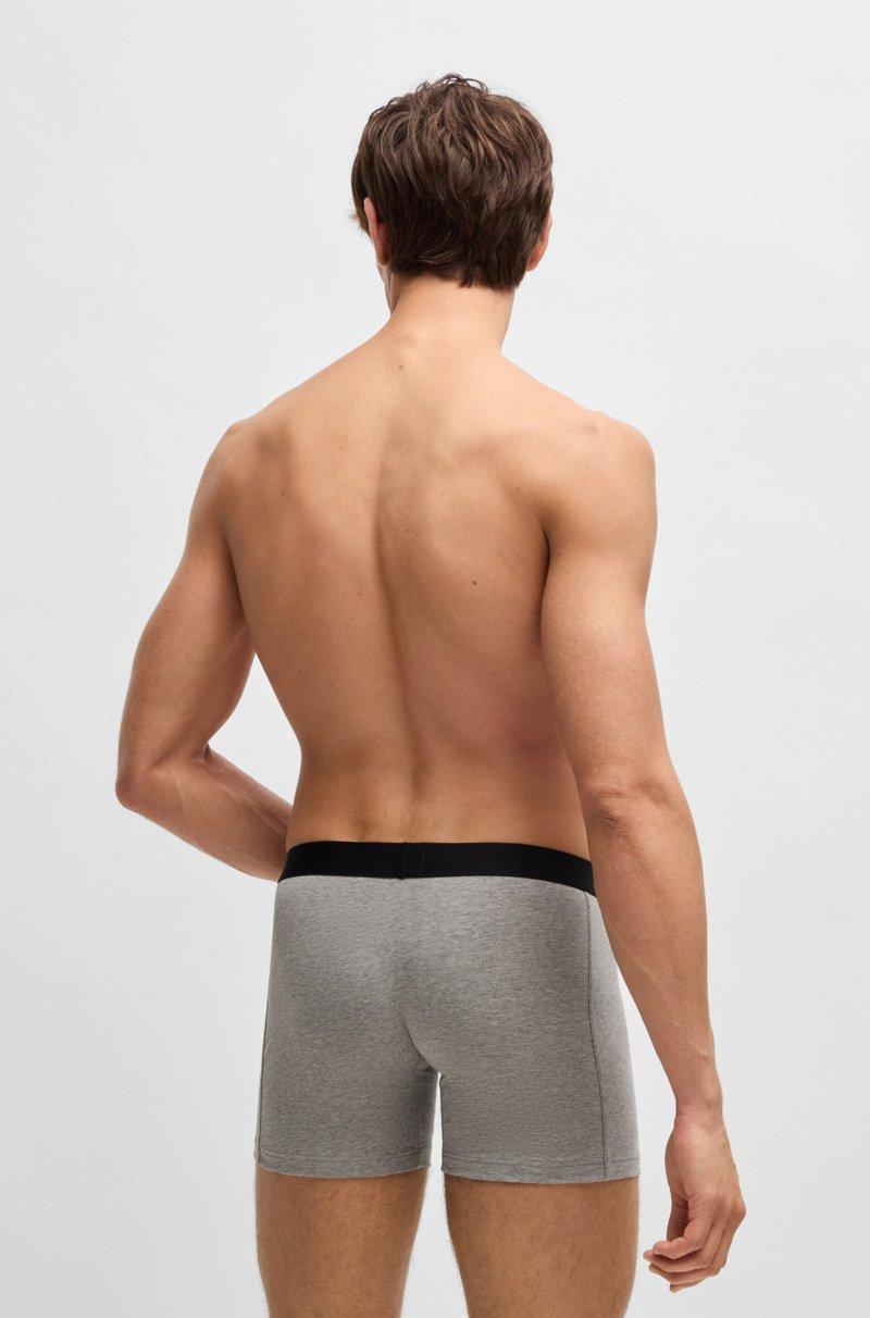 Hugo Boss Paquete de tres calzoncillos bóxer en algodón elástico con logos Ofertas