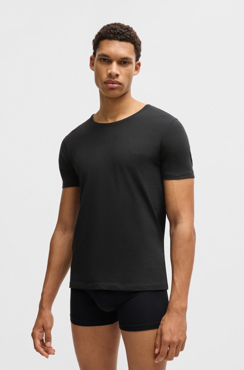Hugo Boss Paquete de tres camisetas de algodón con logo bordado En oferta