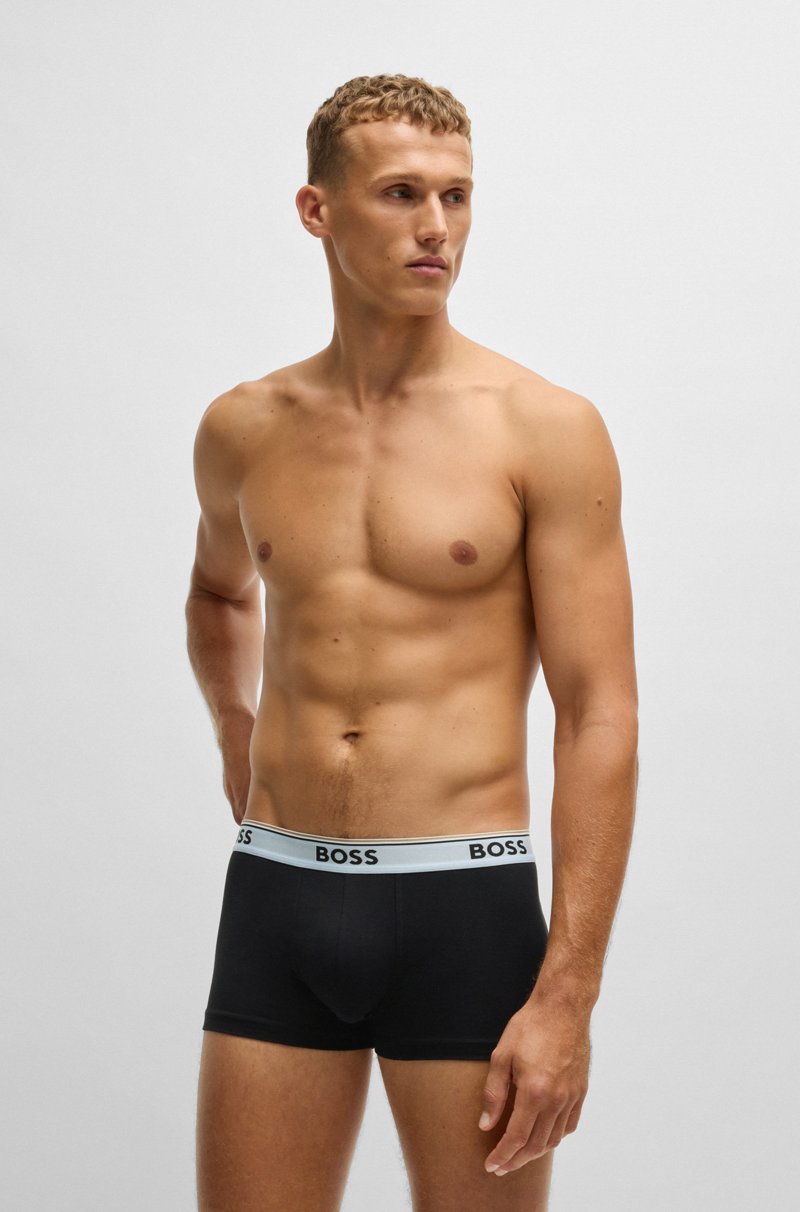 Hugo Boss Paquete de tres calzoncillos de algodón elástico con logos en la cintura Gran oferta