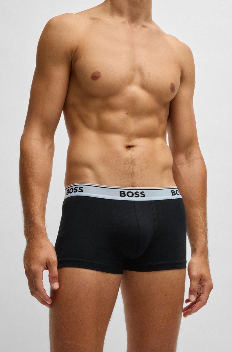Hugo Boss Paquete de tres calzoncillos de algodón elástico con logos en la cintura Gran oferta