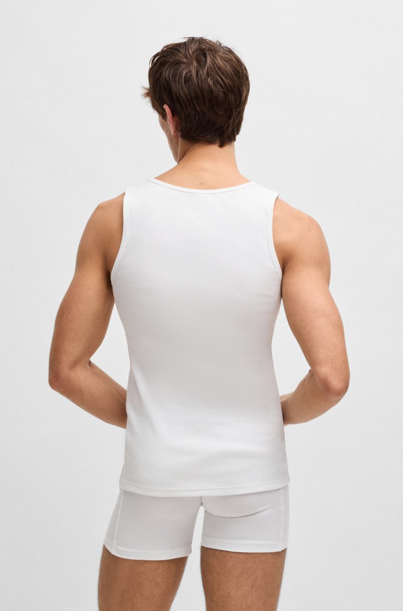 Hugo Boss Paquete de tres camisetas de tirantes de algodón con logo bordado Rebajas baratas