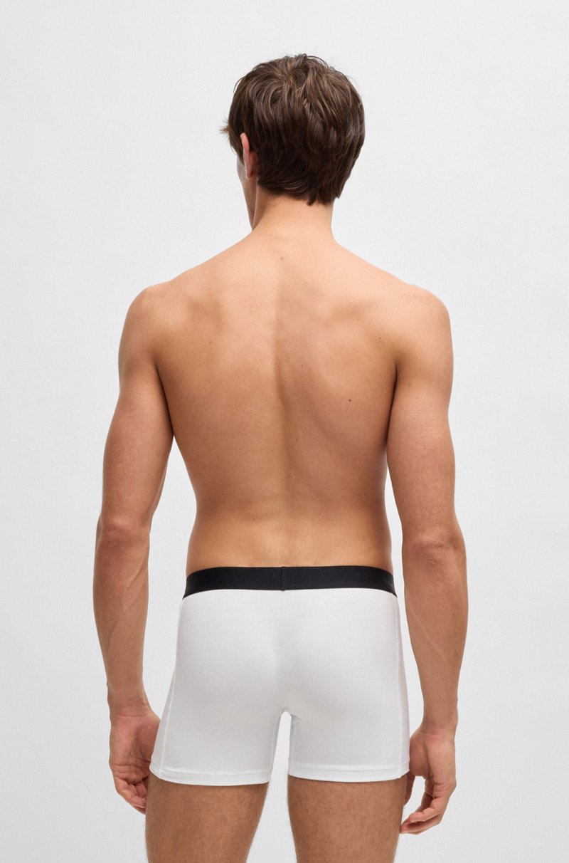 Hugo Boss Paquete de tres calzoncillos bóxer en algodón elástico con logos Rebajas de fábrica