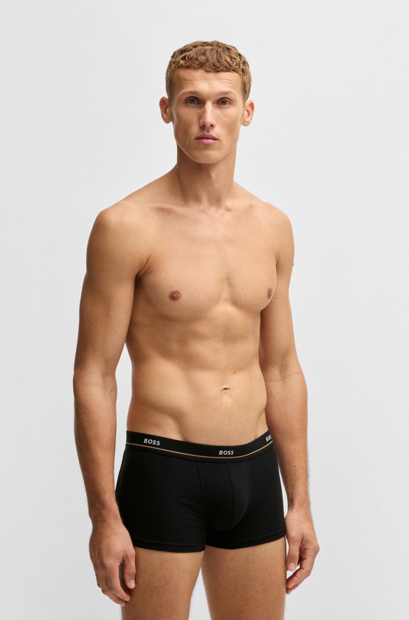 Hugo Boss Paquete de cinco calzoncillos de algodón elástico con logo en la cintura Ventas relámpago