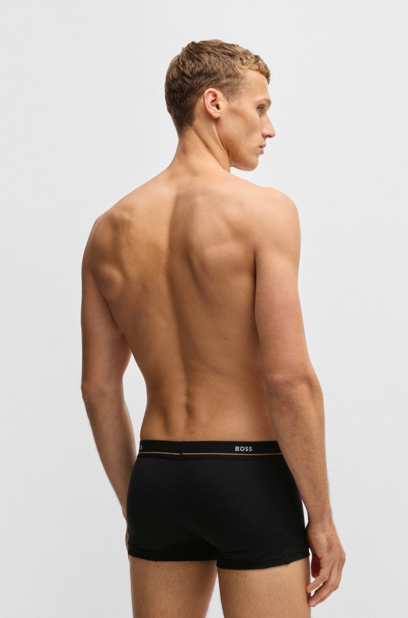 Hugo Boss Paquete de cinco calzoncillos de algodón elástico con logo en la cintura Ventas relámpago