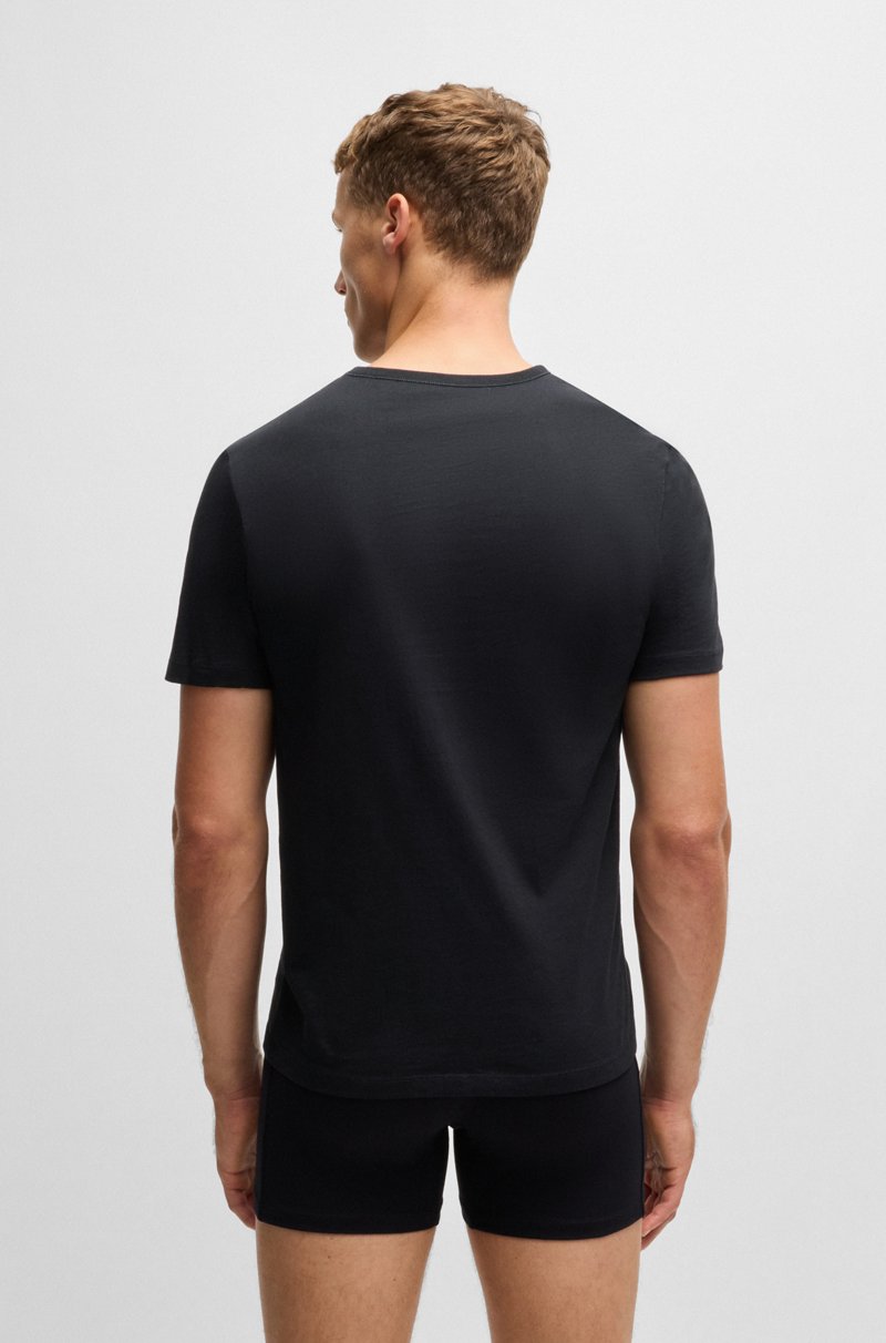 Hugo Boss Paquete de tres camisetas de punto de algodón con cuello en pico Descuento