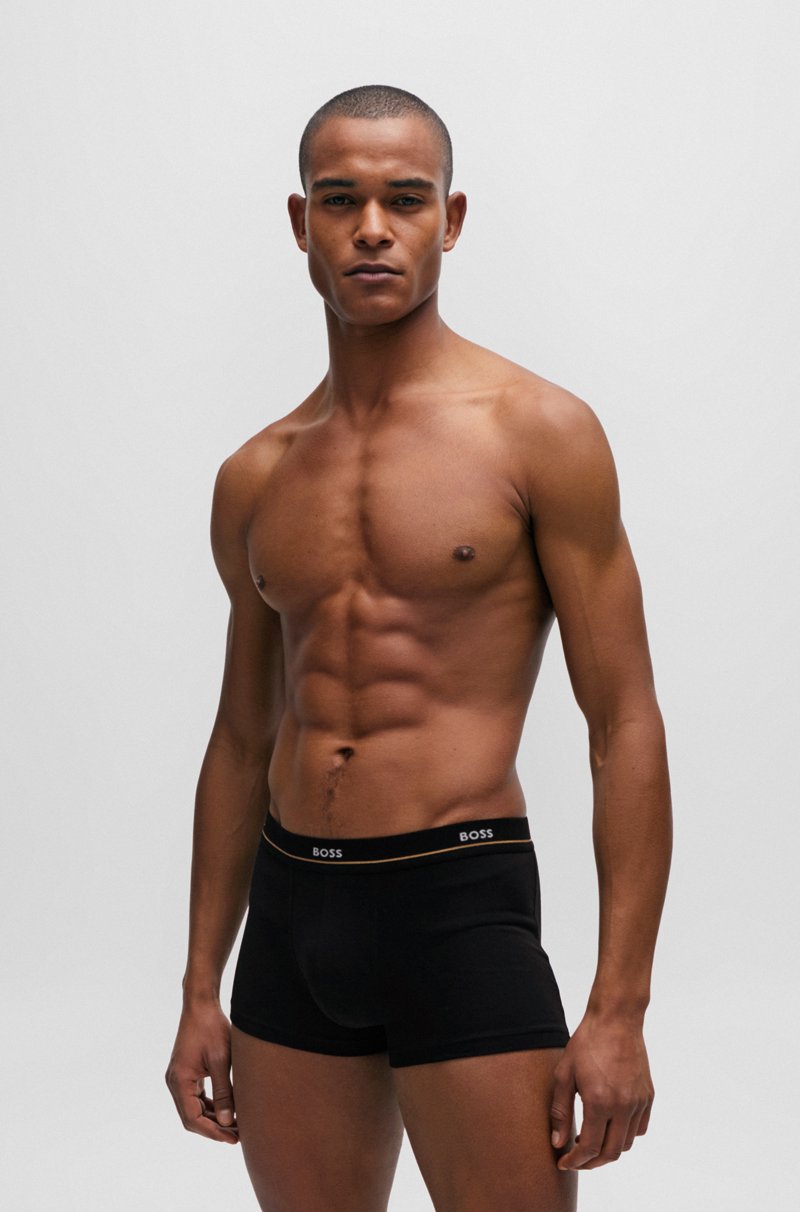 Hugo Boss Paquete de cinco calzoncillos de algodón elástico con logos en la cintura Mejor oferta