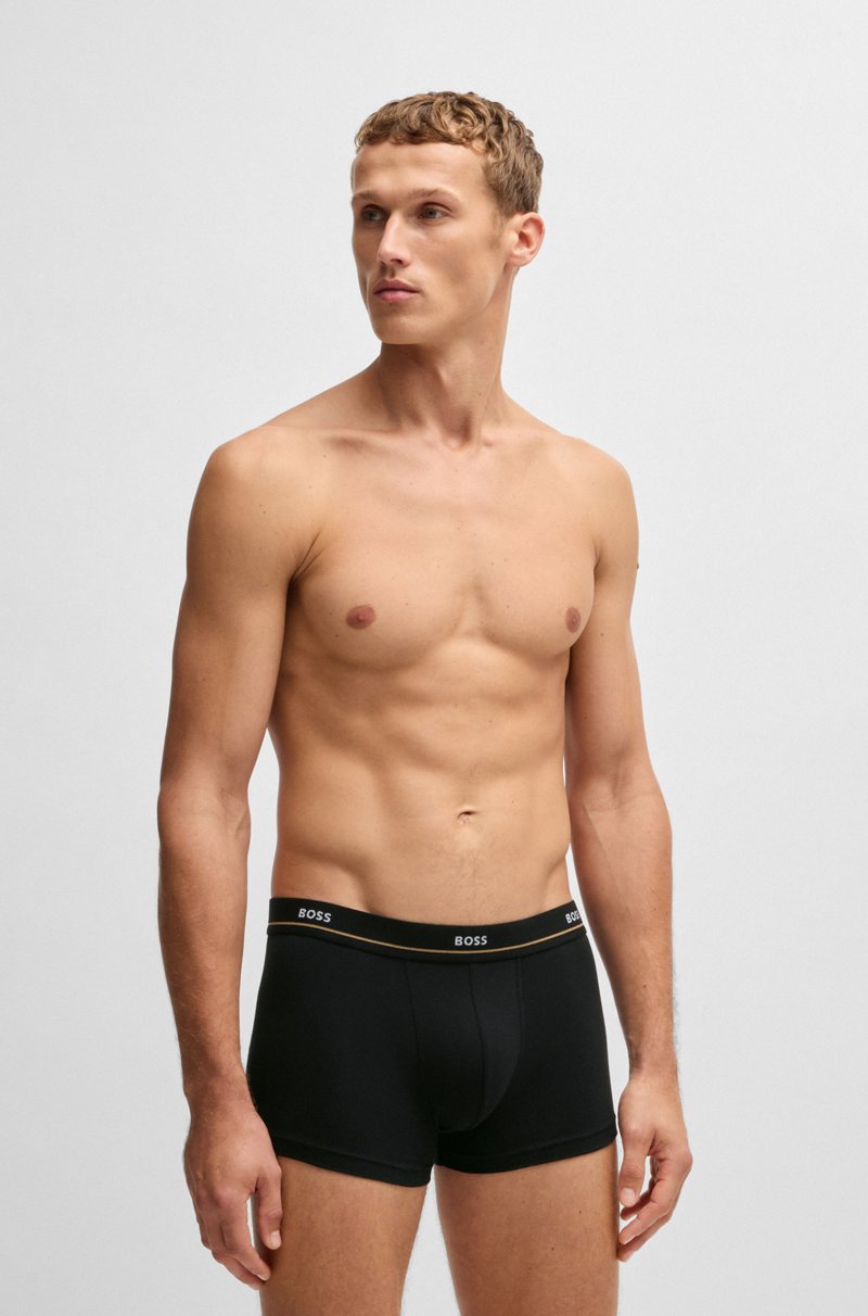 Hugo Boss Paquete de cinco calzoncillos de algodón elástico con logo en la cintura Rebajas online