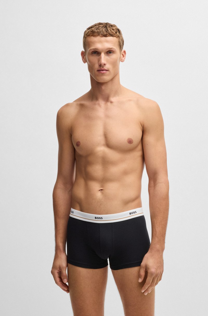 Hugo Boss Paquete de cinco calzoncillos de algodón elástico con logo en la cintura Rebajas online