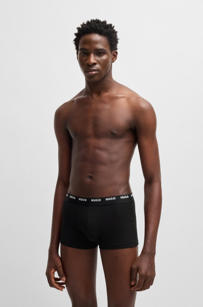Hugo Boss Paquete de cinco calzoncillos de algodón elástico con logos en la cintura Envío gratis