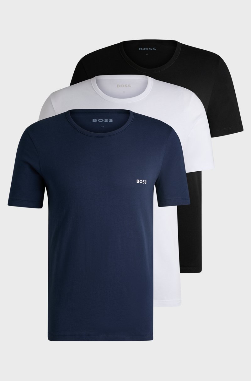 Hugo Boss Paquete de tres camisetas de algodón con logo bordado COMPRAR AHORA