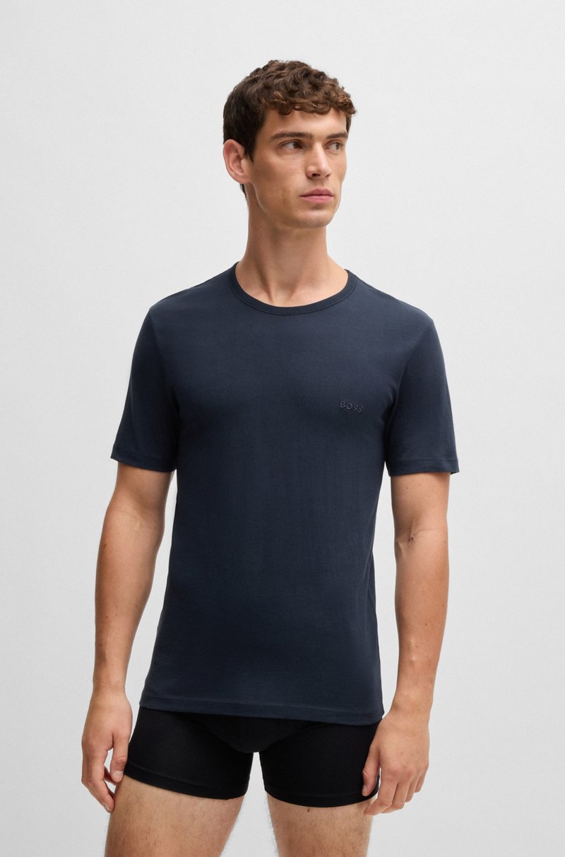 Hugo Boss Paquete de tres camisetas de algodón con logo bordado Último día