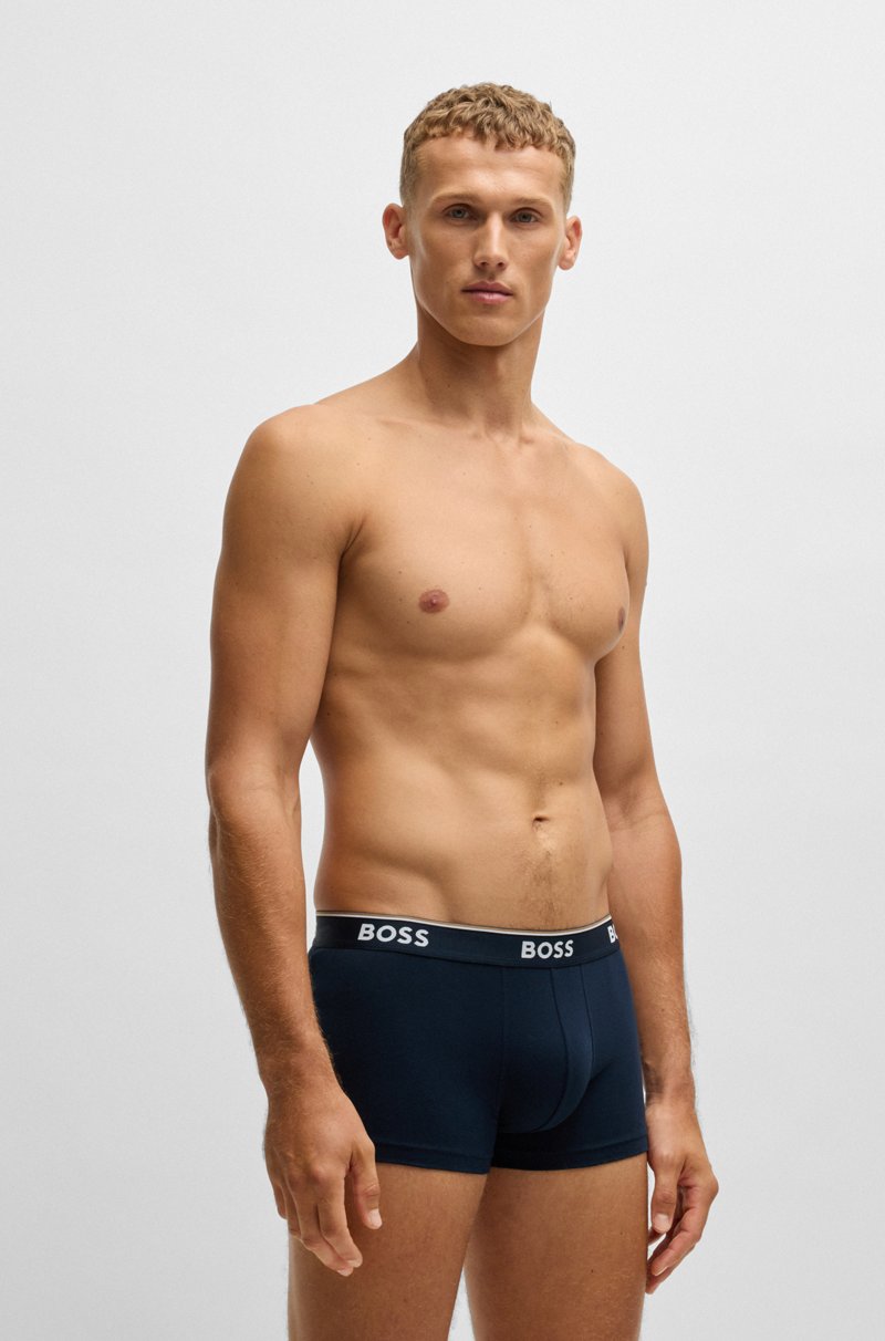Hugo Boss Paquete de tres calzoncillos de algodón elástico con logo en la cinturilla Promoción por tiempo limitado
