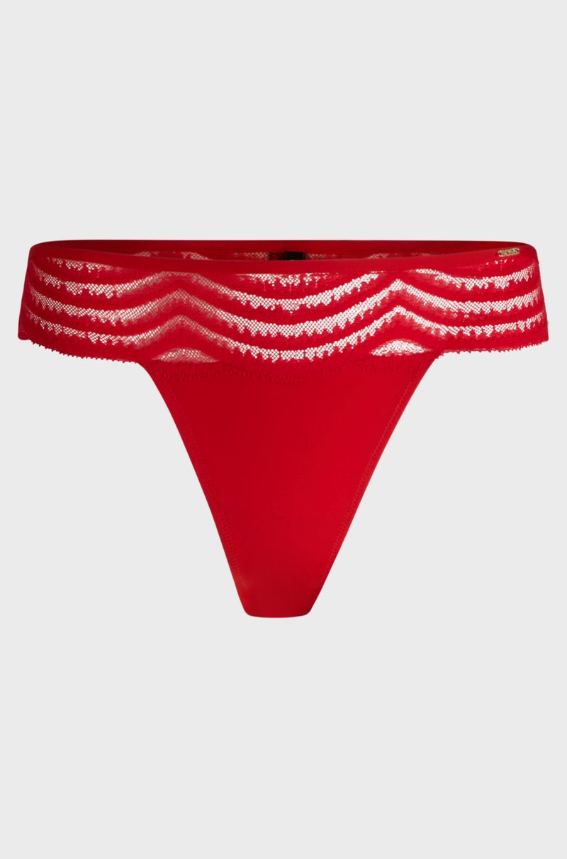 Hugo Boss Tanga con ribete de encaje y detalle de logo Promoción trimestral
