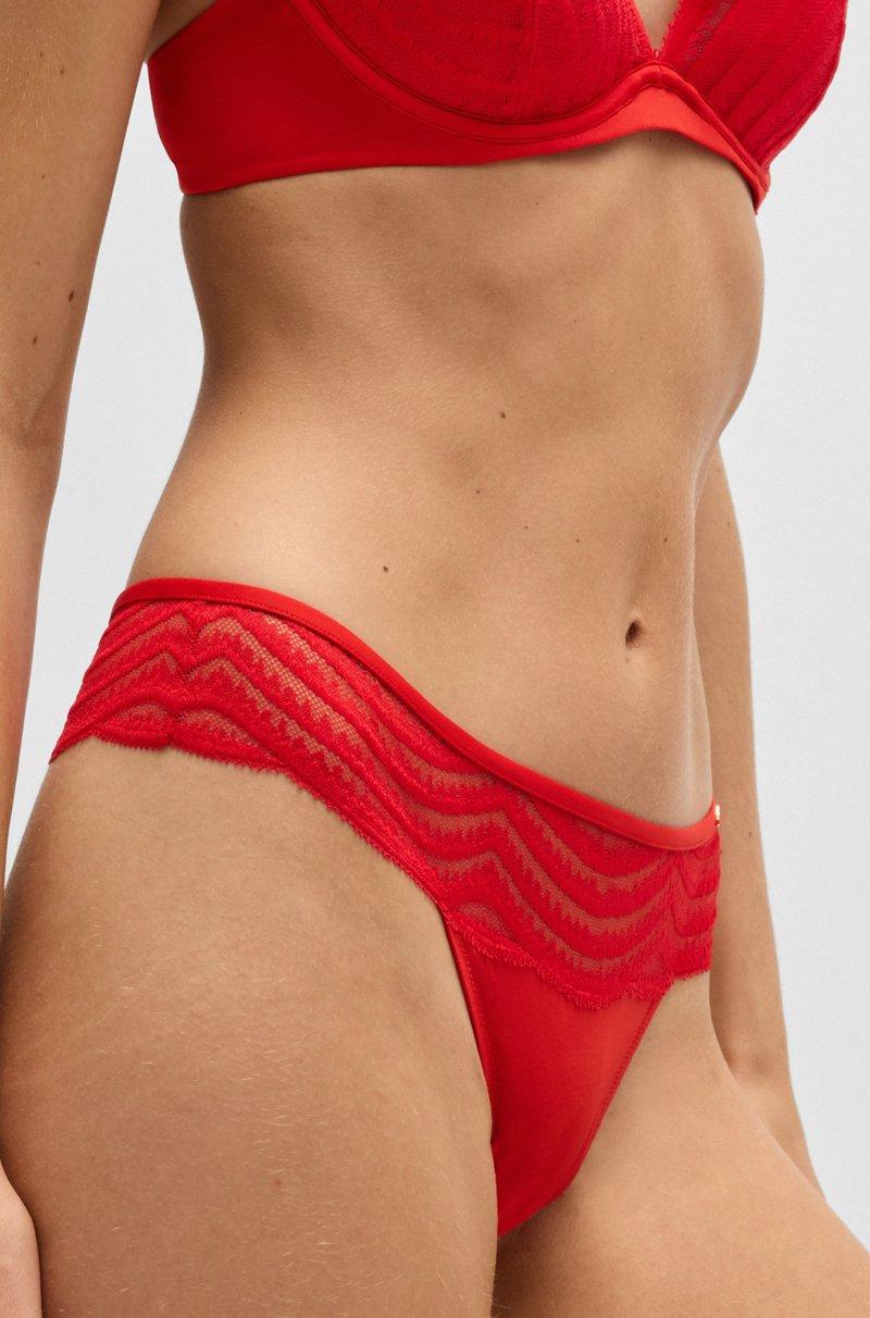 Hugo Boss Tanga con ribete de encaje y detalle de logo Promoción trimestral