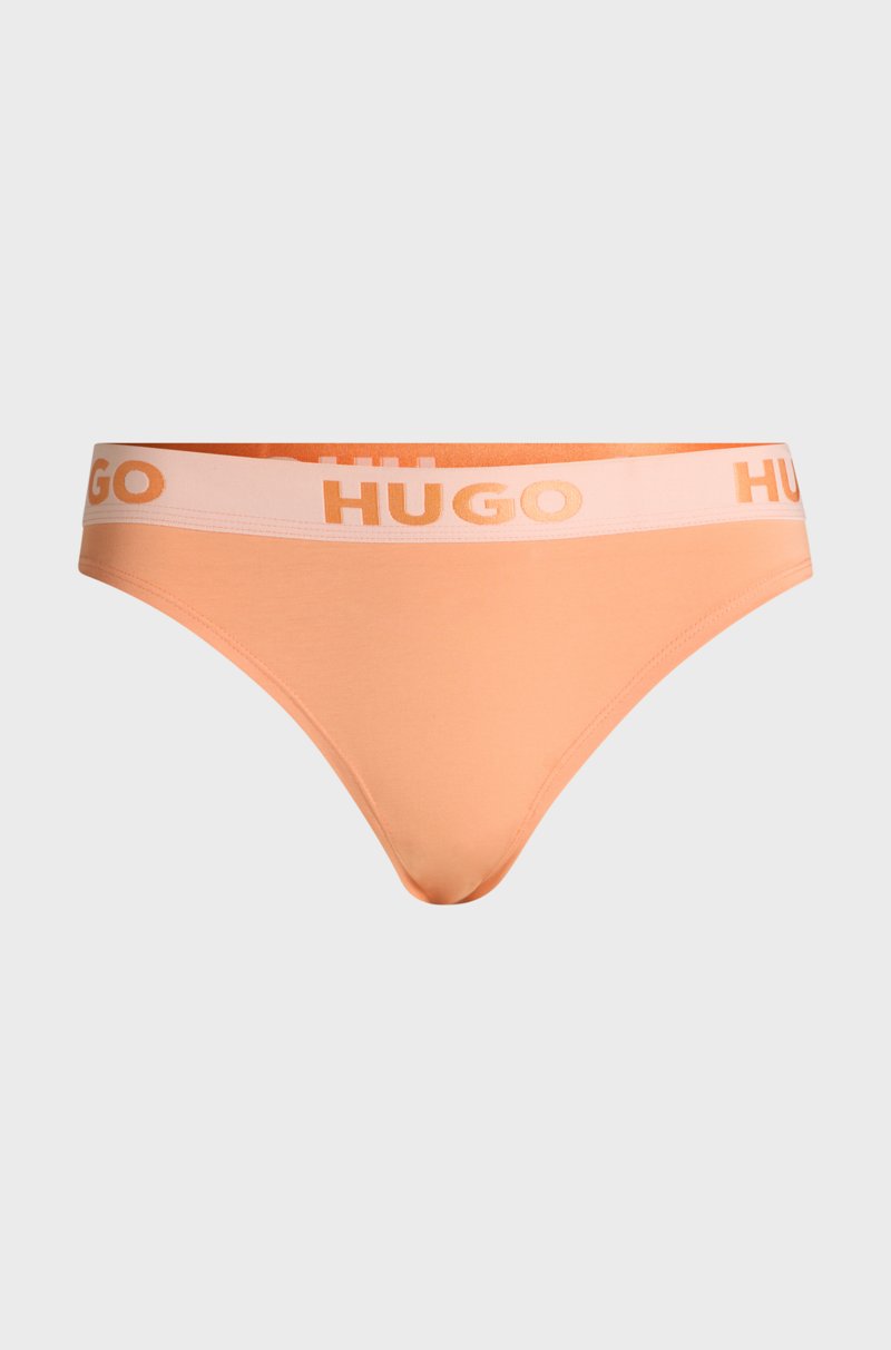 Hugo Boss Tanga de algodón elástico con logo en la cintura Limitado a 3 días