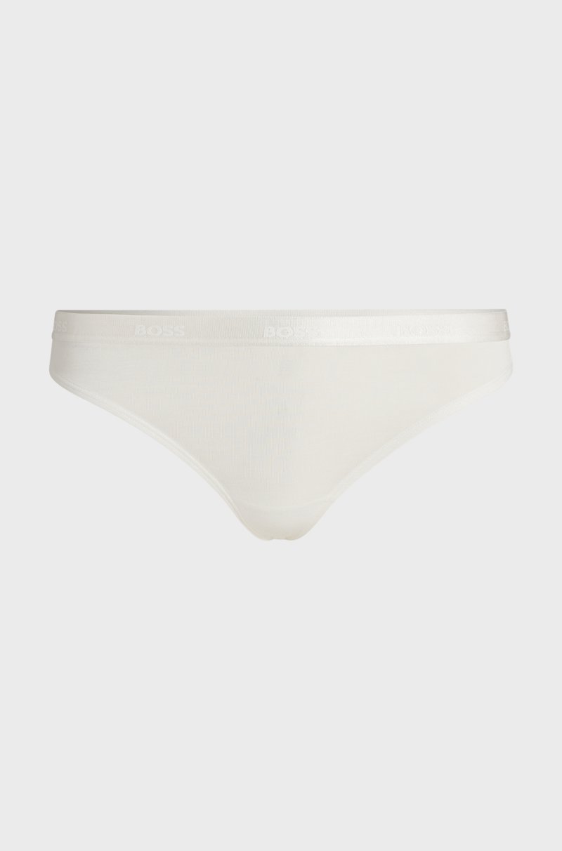 Hugo Boss Tanga de tiro bajo en punto elástico con cinturilla logotipada Precios de Black Friday