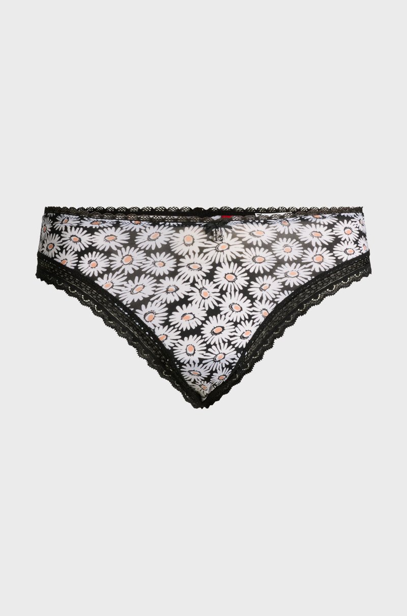 Hugo Boss Tanga con estampado de margaritas y ribetes de encaje Libre de impuestos