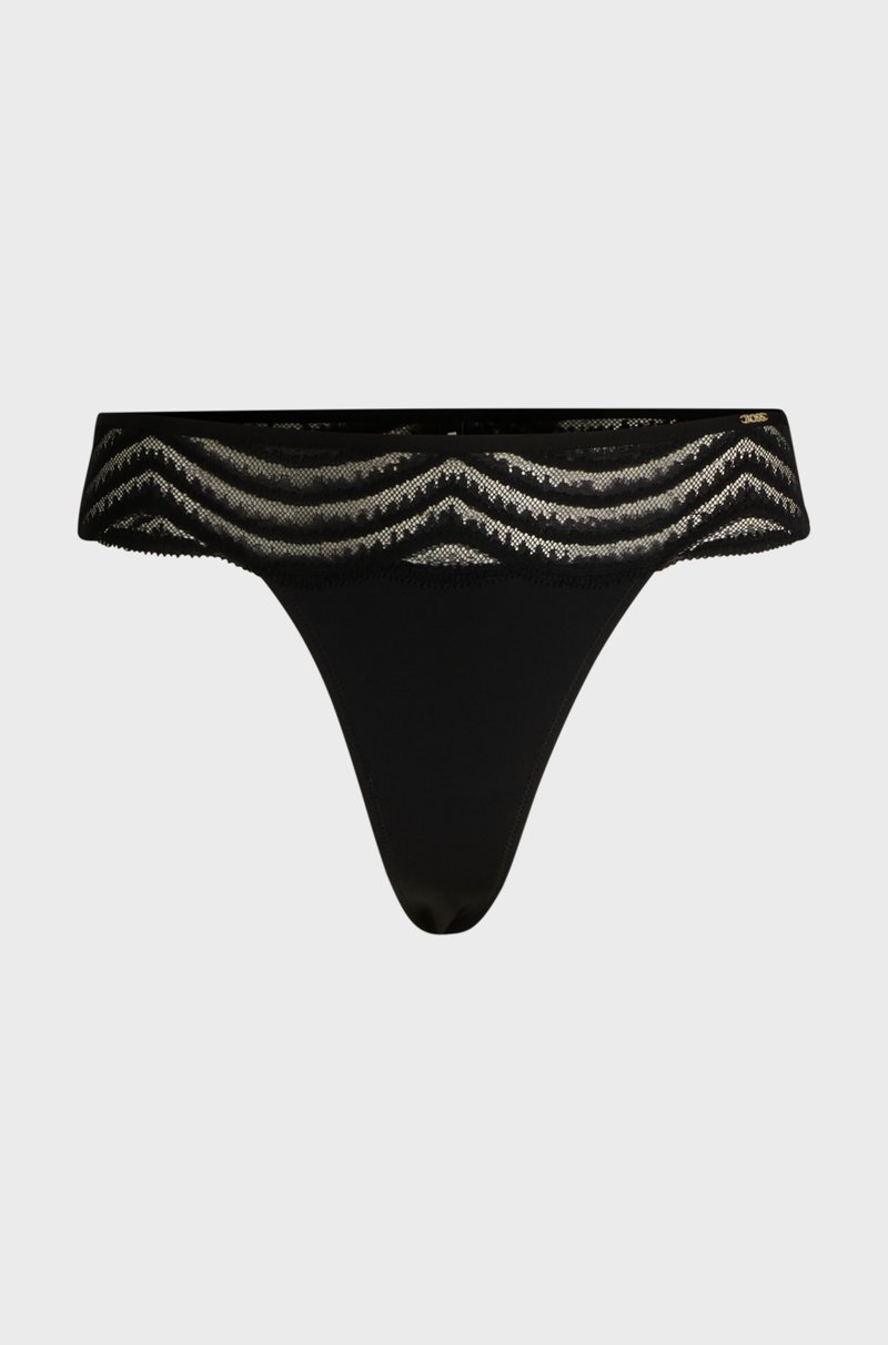 Hugo Boss Tanga con ribete de encaje y detalle de logo Oferta exclusiva