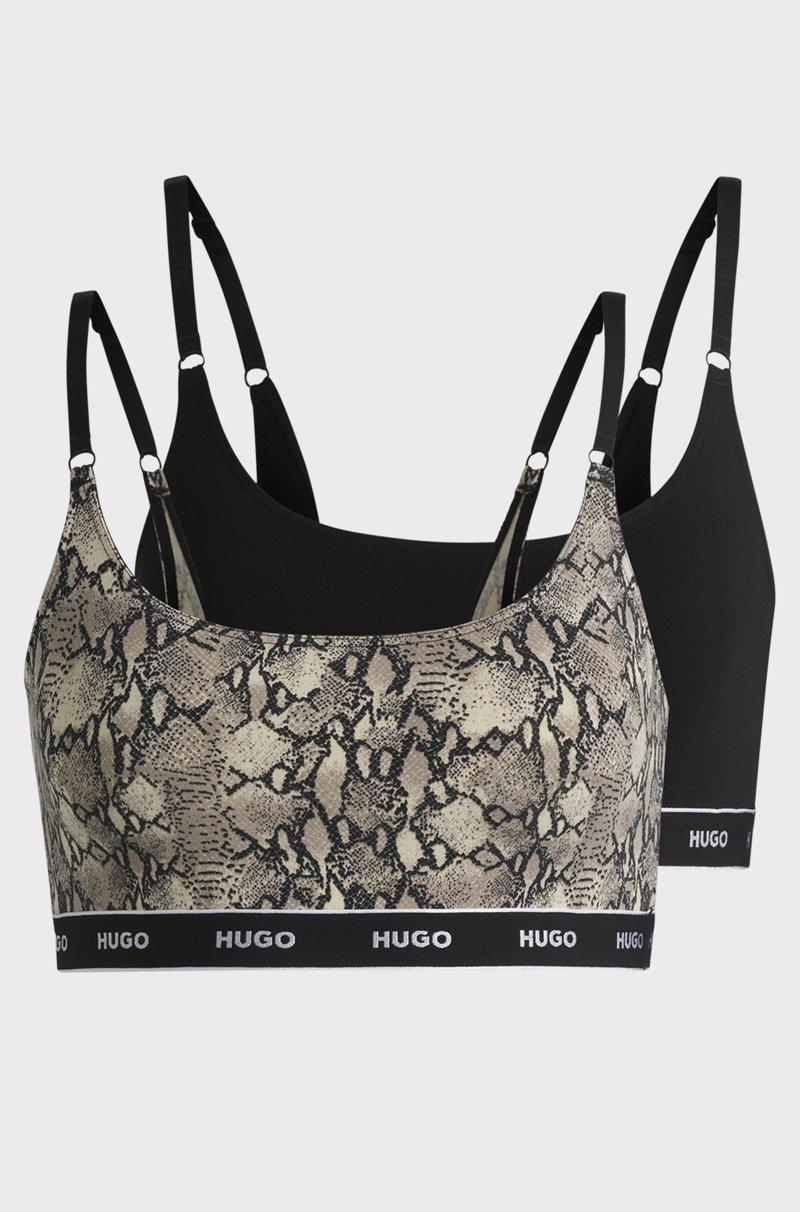 Hugo Boss Paquete de dos bralettes de algodón elástico con logos en la cinta inferior Grandes ahorros