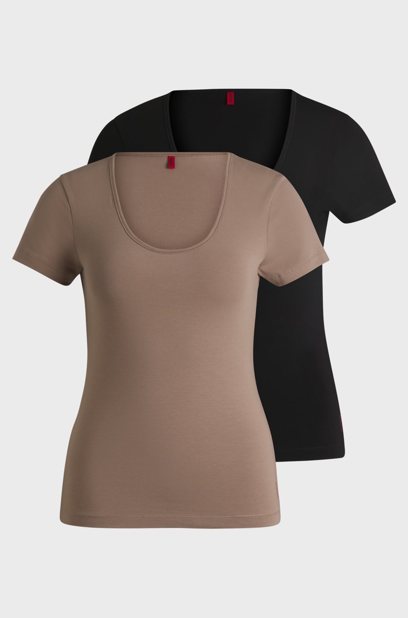 Hugo Boss Paquete de dos camisetas interiores de algodón elástico con logos Precio ultrabajo