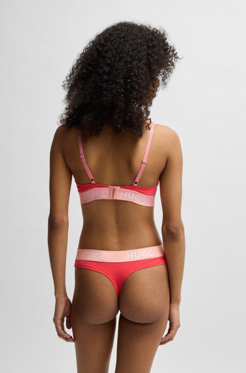 Hugo Boss Tanga de algodón elástico con logos en la cintura En línea
