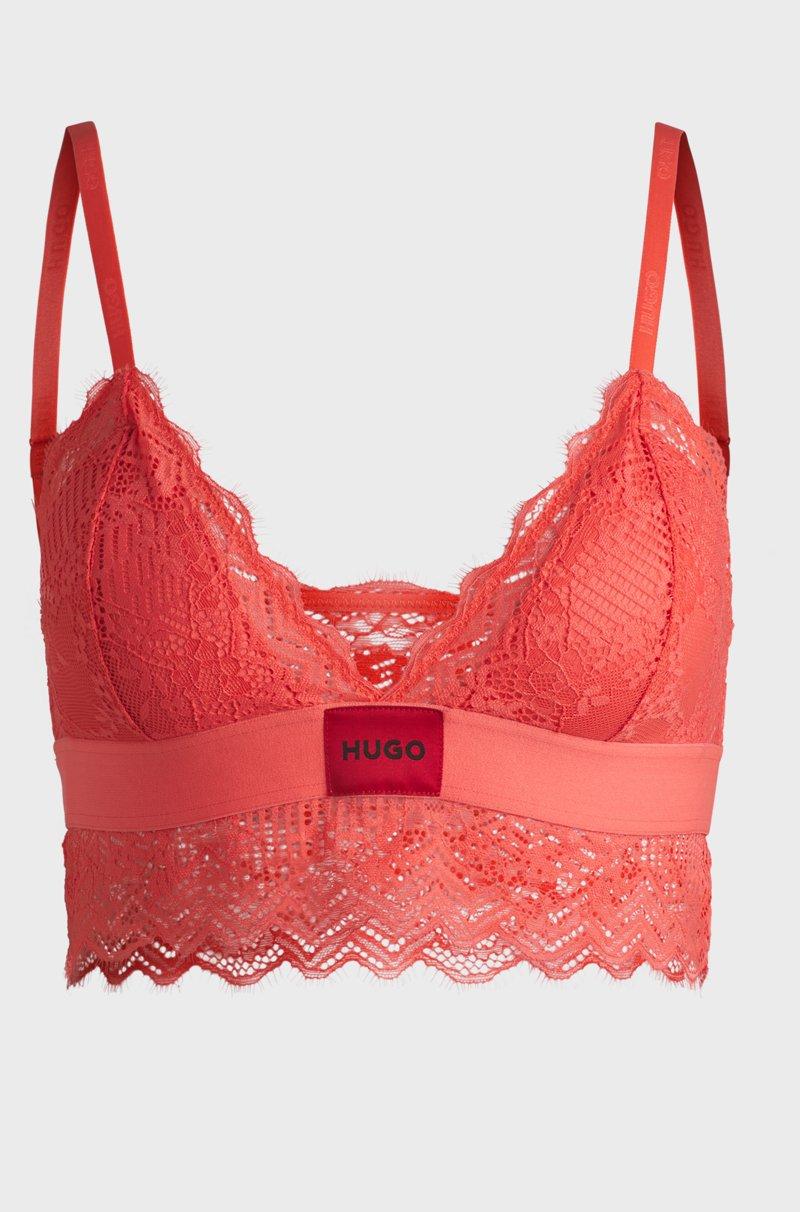 Hugo Boss Sujetador con ribete de encaje y etiqueta con logo roja Outlet