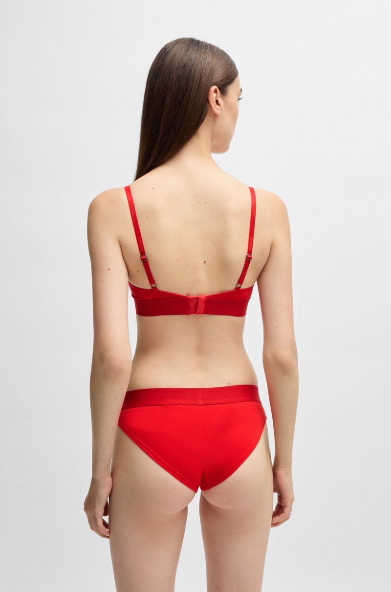 Hugo Boss Sujetador triangular de algodón elástico con etiqueta roja con logo Rebajas