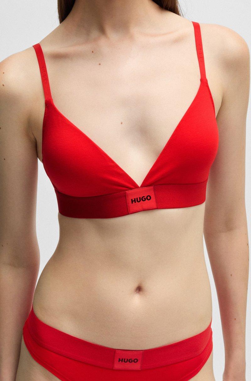 Hugo Boss Sujetador triangular de algodón elástico con etiqueta roja con logo Rebajas