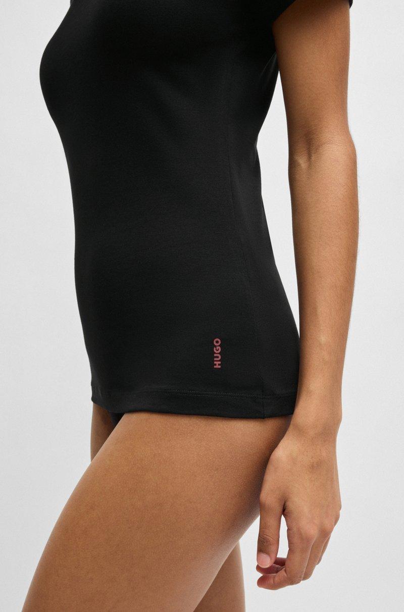 Hugo Boss Paquete de dos camisetas interiores de algodón elástico con logos Gran oferta