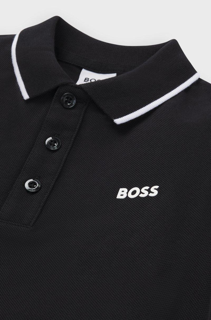 Hugo Boss Polo de piqué de algodón con logo estampado para niños Los más vendidos