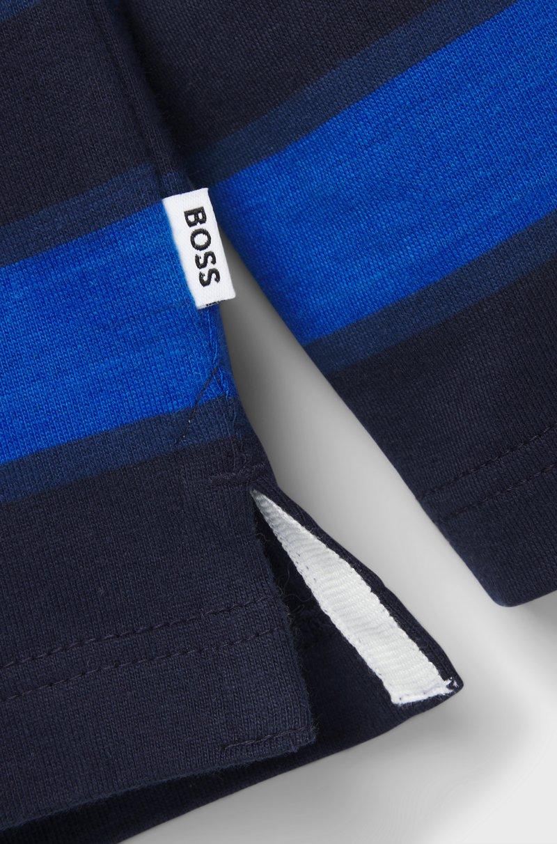 Hugo Boss Polo de manga larga a rayas con logo para niños Ventas relámpago