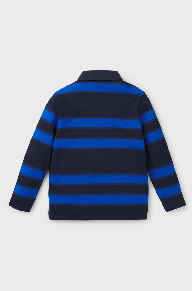 Hugo Boss Polo de manga larga a rayas con logo para niños Ventas relámpago