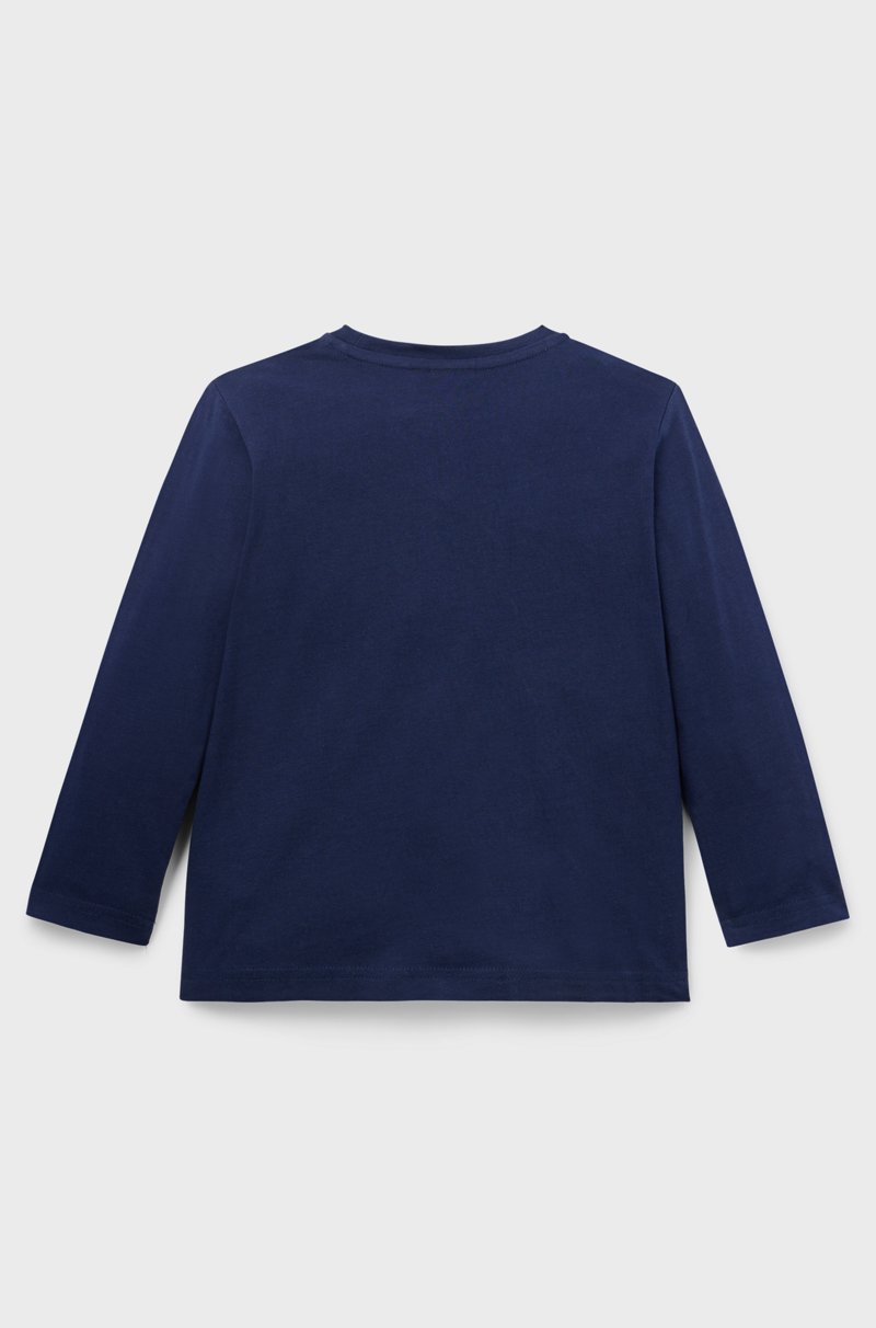 Hugo Boss Camiseta de manga larga para niños en algodón con logo en contraste Descuento
