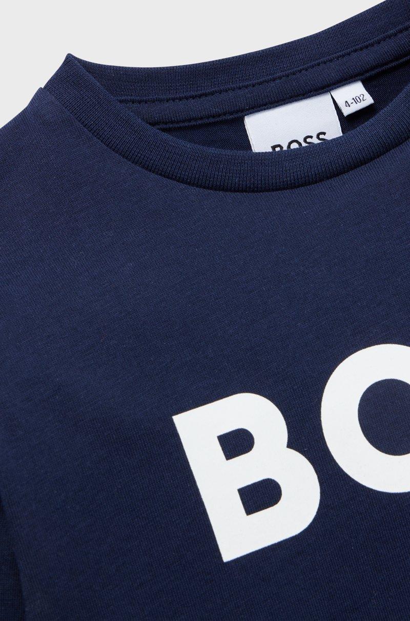 Hugo Boss Camiseta de manga larga para niños en algodón con logo en contraste Descuento