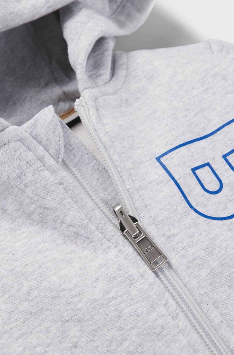 Hugo Boss Sudadera para niños en algodón con capucha cremallera y logo vertical Tienda