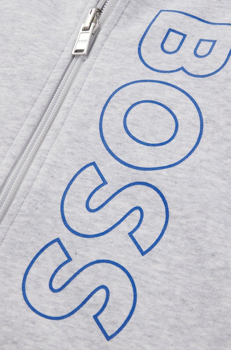 Hugo Boss Sudadera para niños en algodón con capucha cremallera y logo vertical Tienda