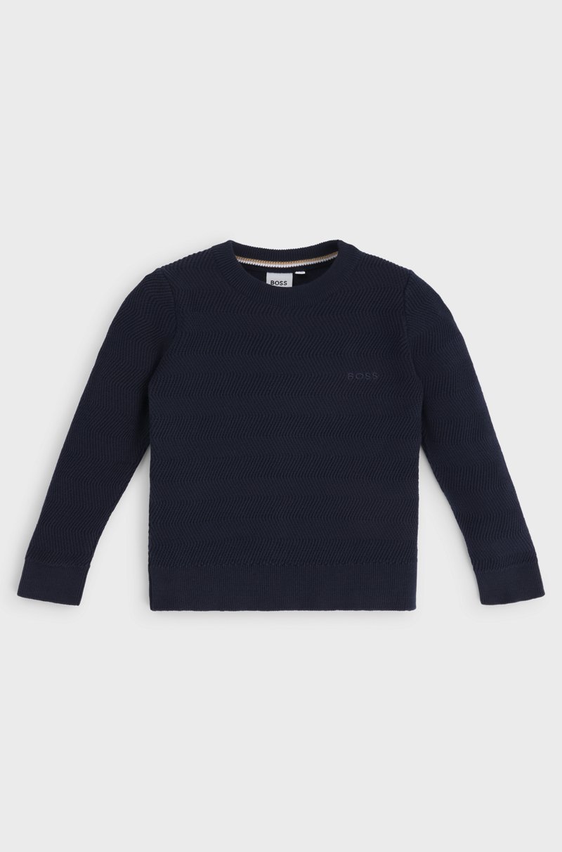 Hugo Boss Jersey de algodón para niños con dibujo de punto de jacquard